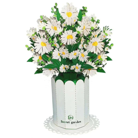 Pop-Up Karte Blumen Margeriten - 3D XXL Blumenstrauß Papierblumen, LINPopUp, N804 - LINPopUp
