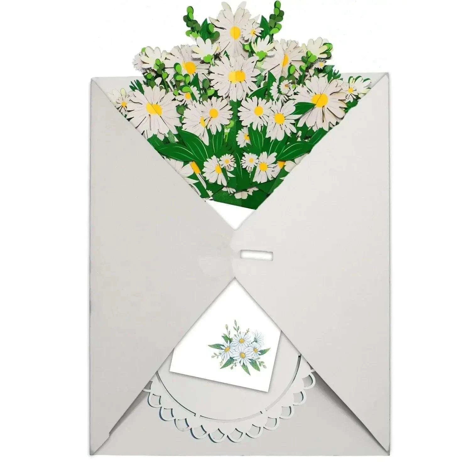 Pop-Up Karte Blumen Margeriten - 3D XXL Blumenstrauß Papierblumen, LINPopUp, N804 LINPopUp 17906