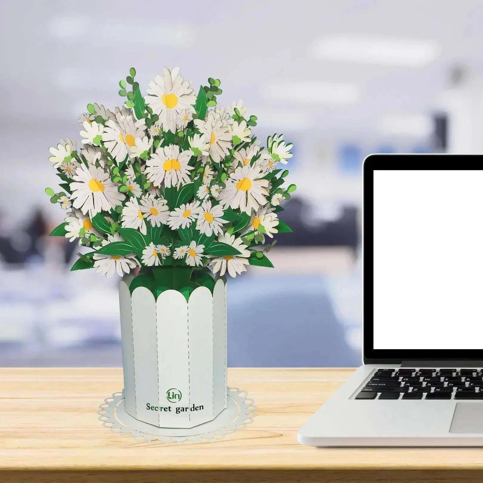 Pop-Up Karte Blumen Margeriten - 3D XXL Blumenstrauß Papierblumen, LINPopUp, N804 LINPopUp 17906