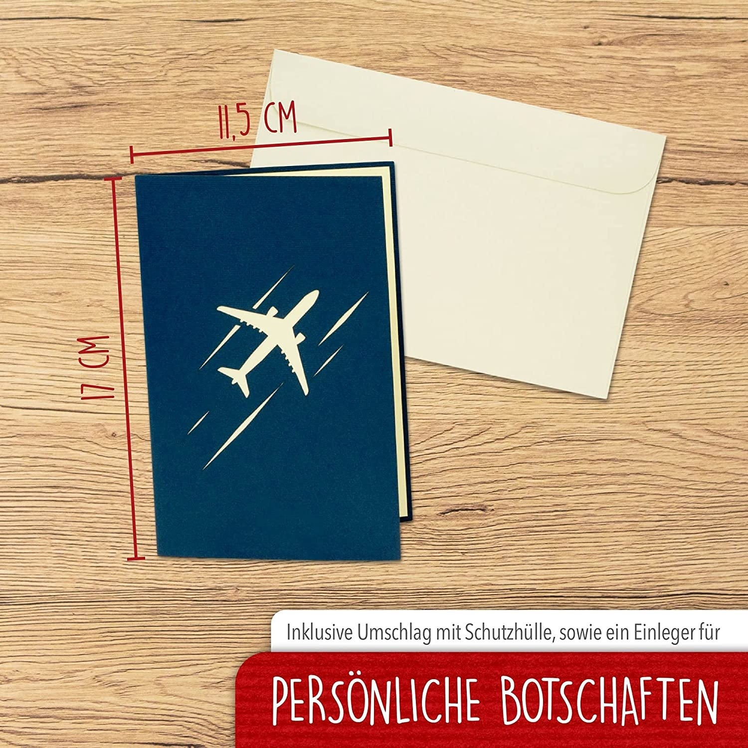 3D Pop-Up Karte Flugzeug, N147