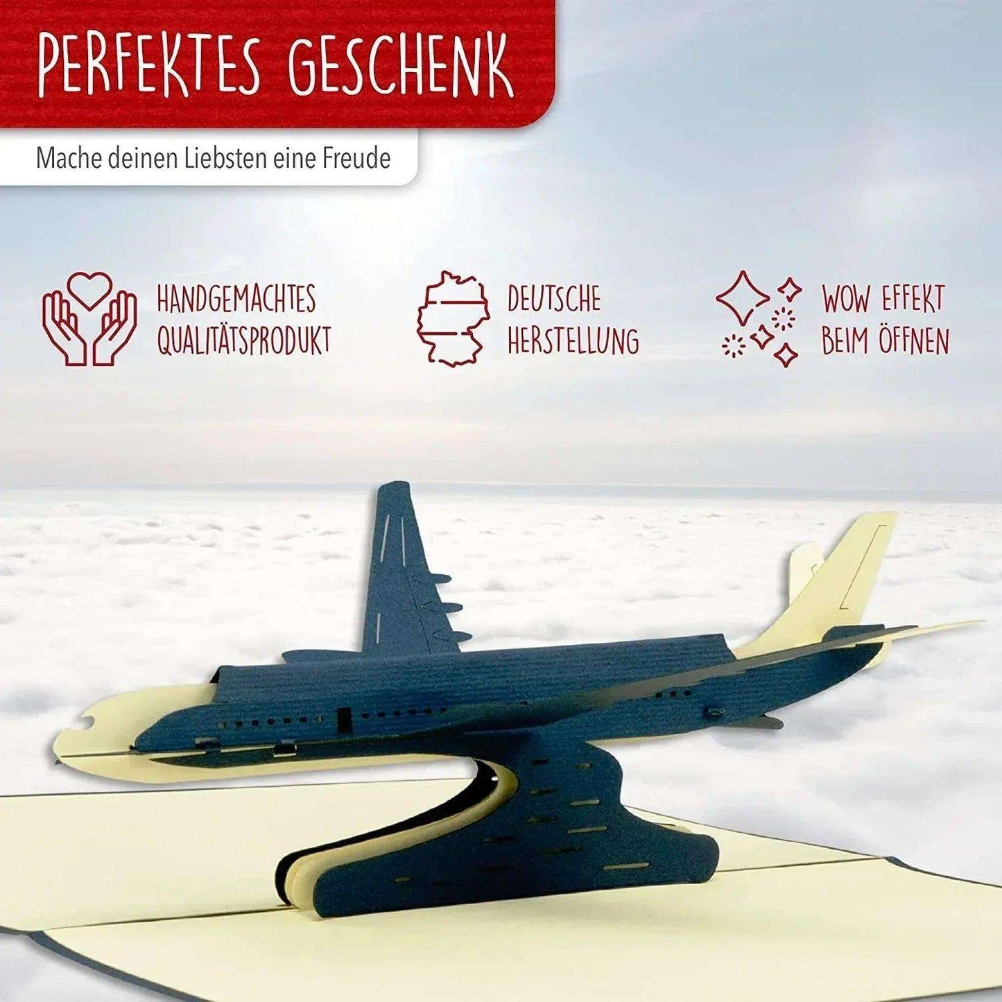 3D Pop-Up Karte Flugzeug, N147 - LINPopUp