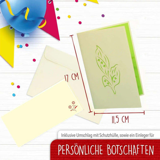 Pop Up Karte 3D Maiglöckchen – Grußkarte Geburtstag & Muttertag - LINPopUp