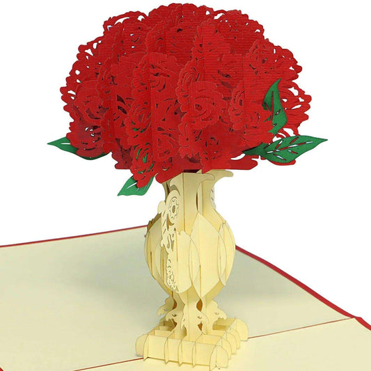 3D Pop-Up Karte Blumenkarte, Pflingstrose, N360 - LINPopUp