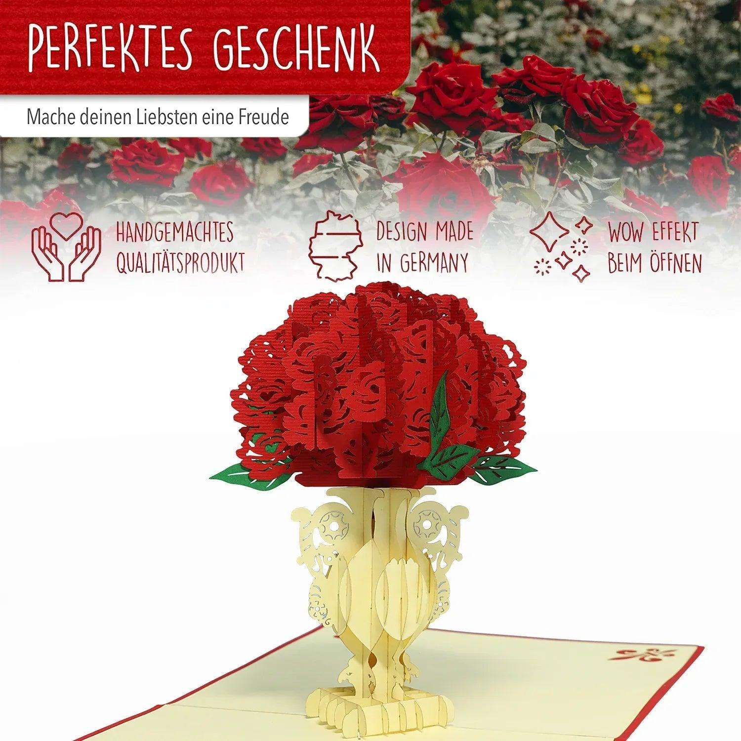 3D Pop-Up Karte Blumenkarte, Pflingstrose, N360 LINPopUp N360