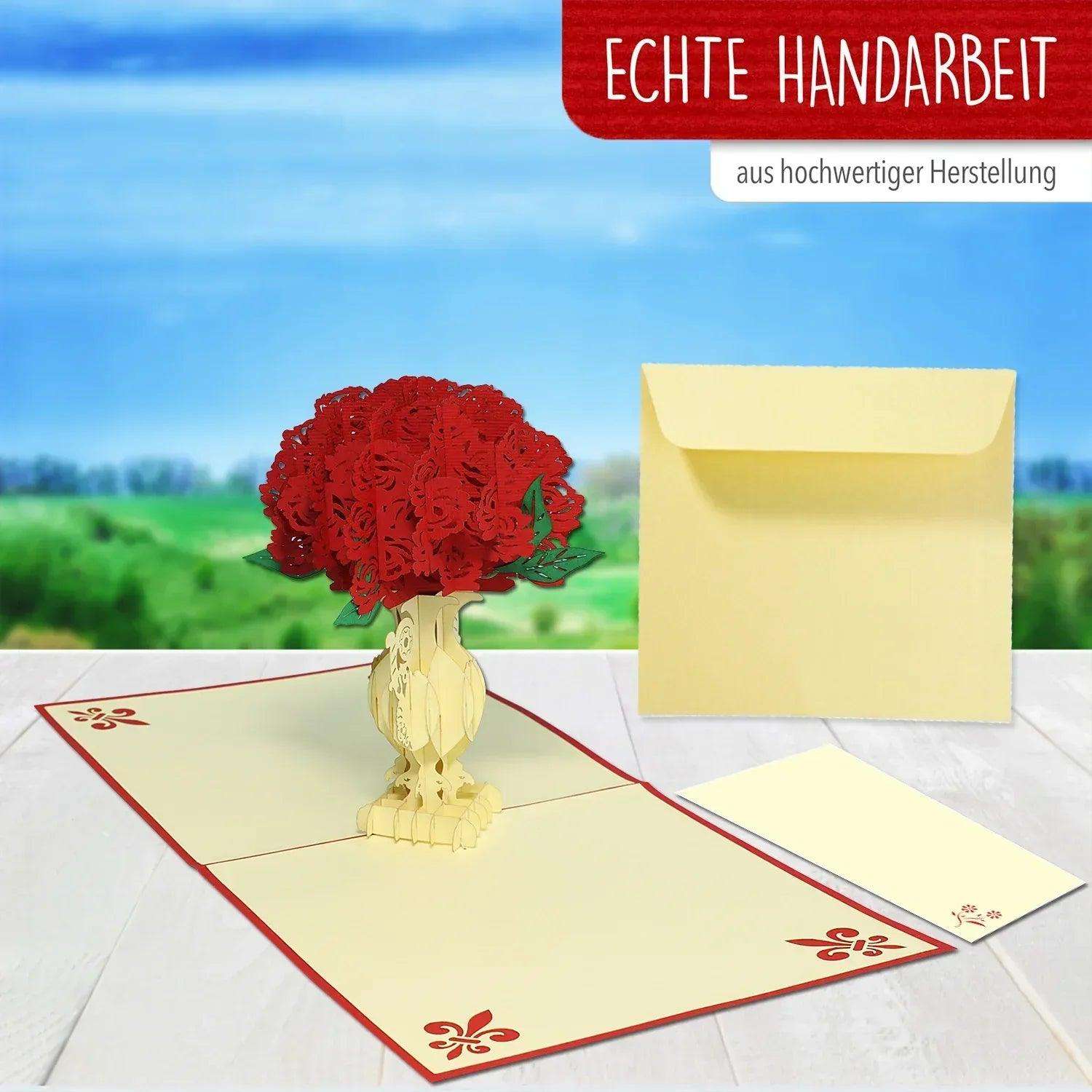 3D Pop-Up Karte Blumenkarte, Pflingstrose, N360 LINPopUp N360