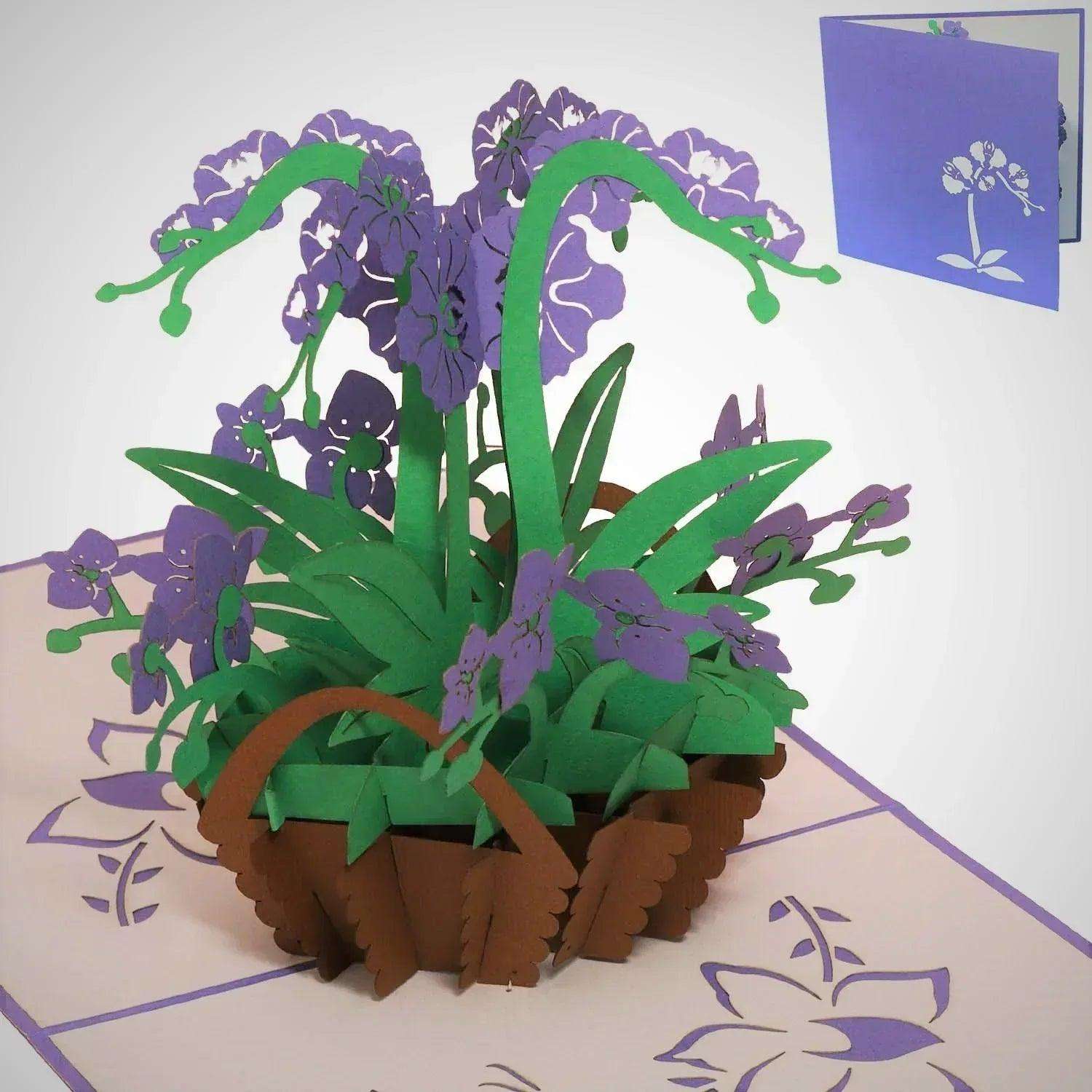 Pop Up Karte 3D Orchidee Lila – Grußkarte Muttertag & Geburtstag LINPopUp 17616-N359