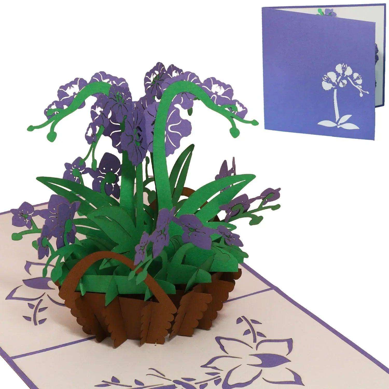 Pop Up Karte 3D Orchidee Lila – Grußkarte Muttertag & Geburtstag LINPopUp 17616-N359