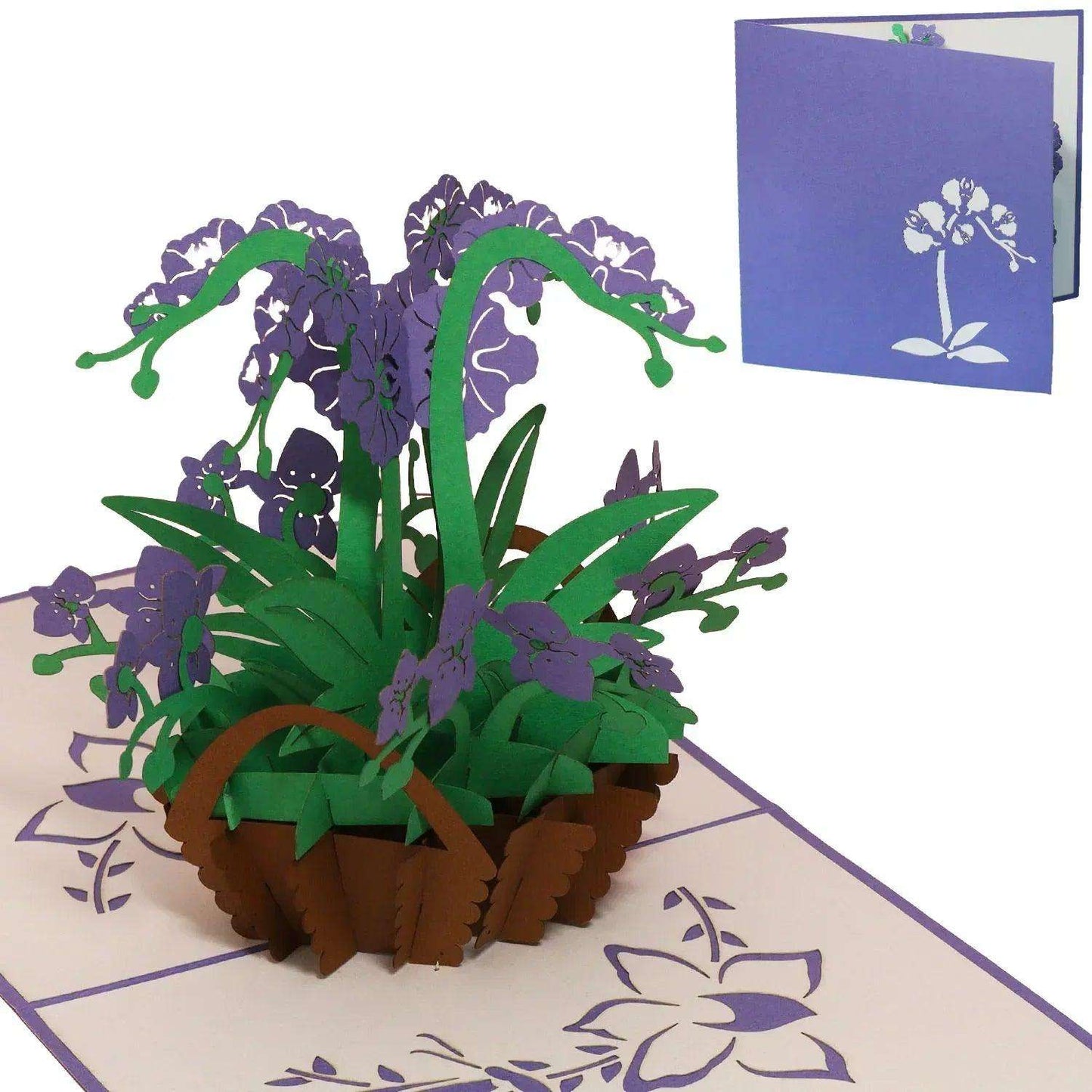 Pop Up Karte 3D Orchidee Lila – Grußkarte Muttertag & Geburtstag - LINPopUp
