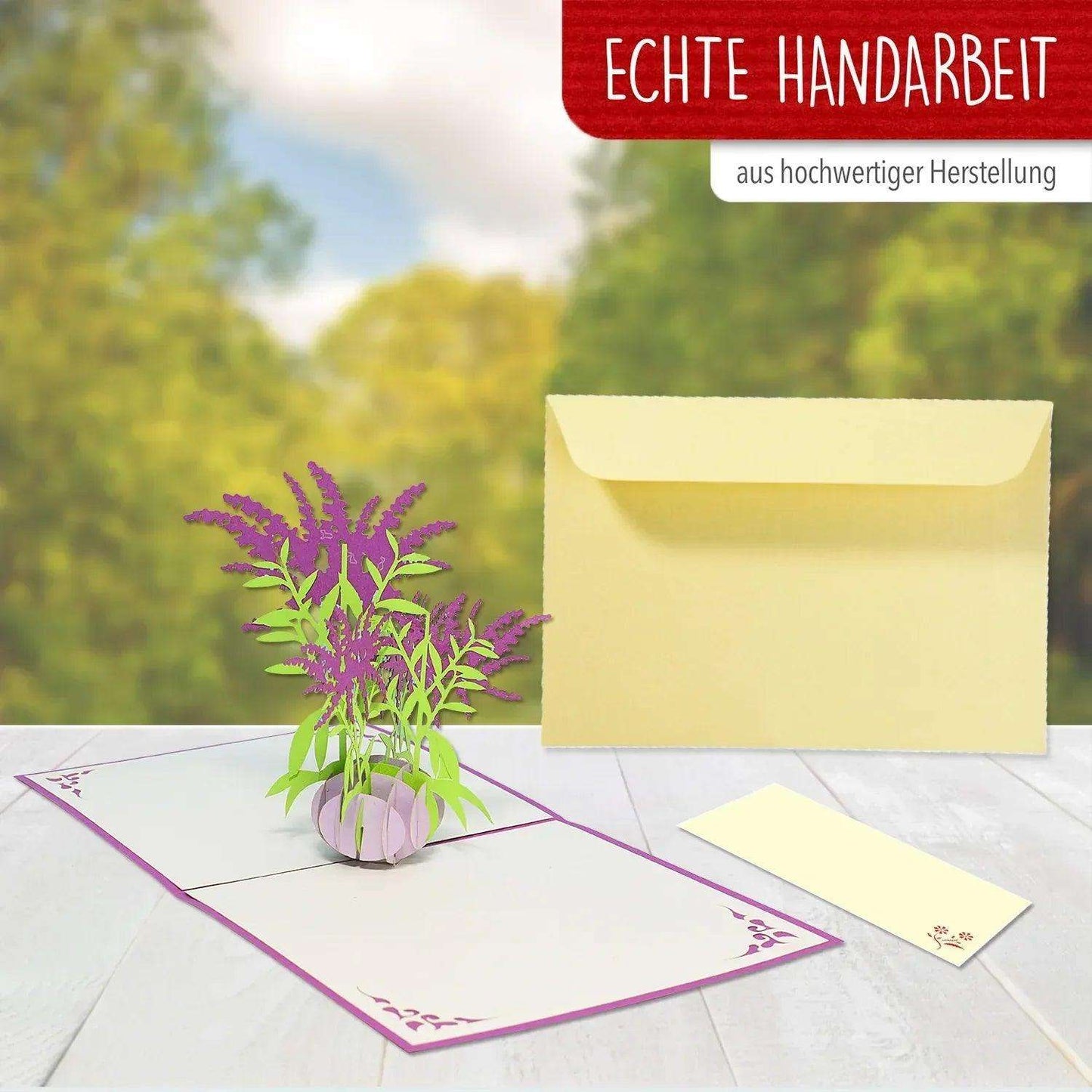 Pop Up Karte 3D Lila Wasserlilien – Grußkarte Muttertag & Geburtstag - LINPopUp