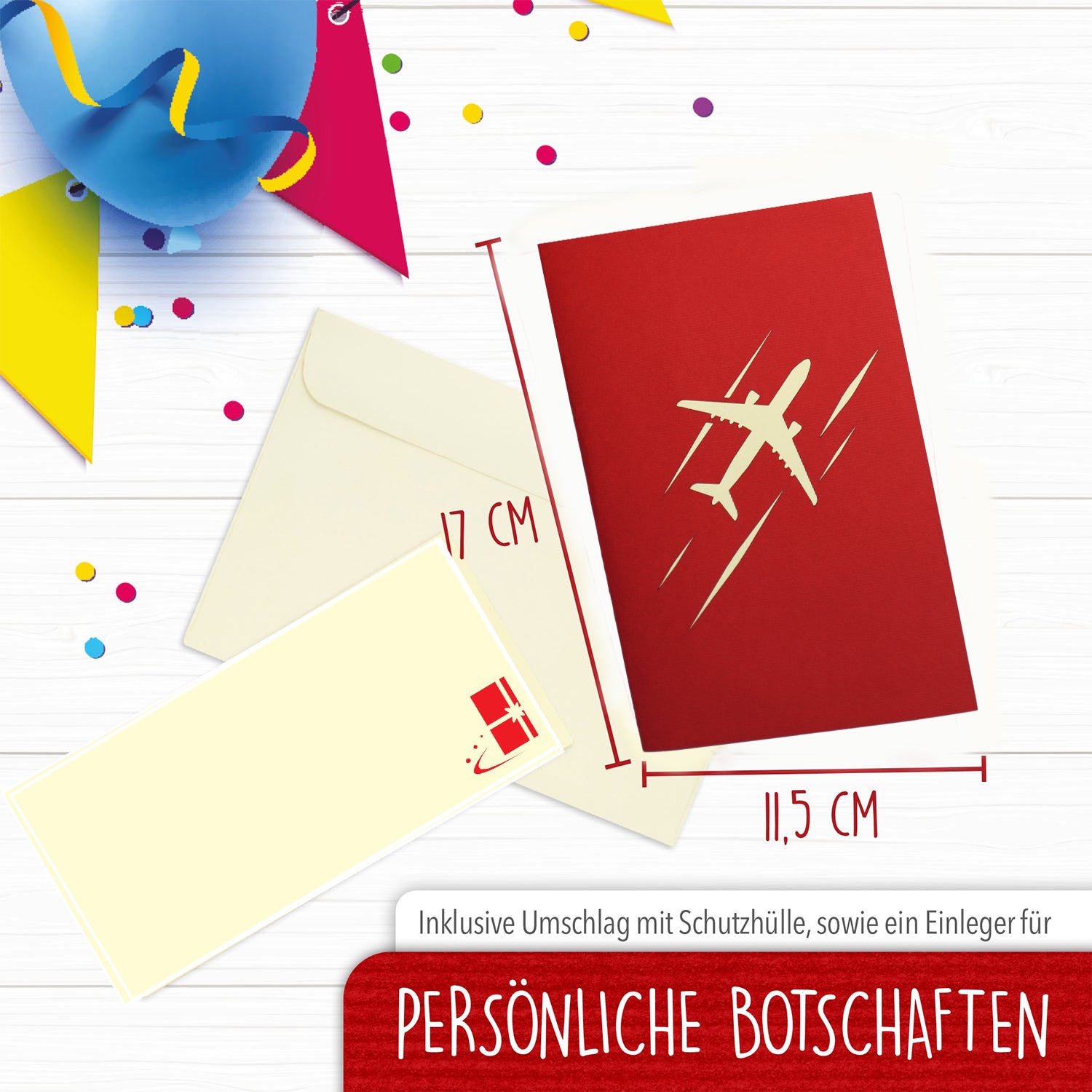 3D Pop-Up Karte Flugzeug, N263