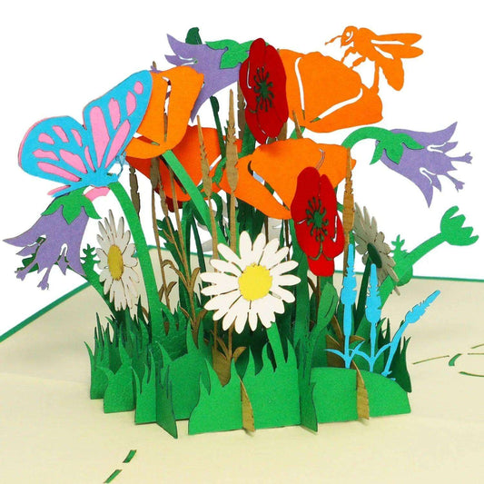 Pop Up Karte 3D Blumen Schmetterling Biene – Grußkarte Muttertag & Geburtstag LINPopUp 17599-N353