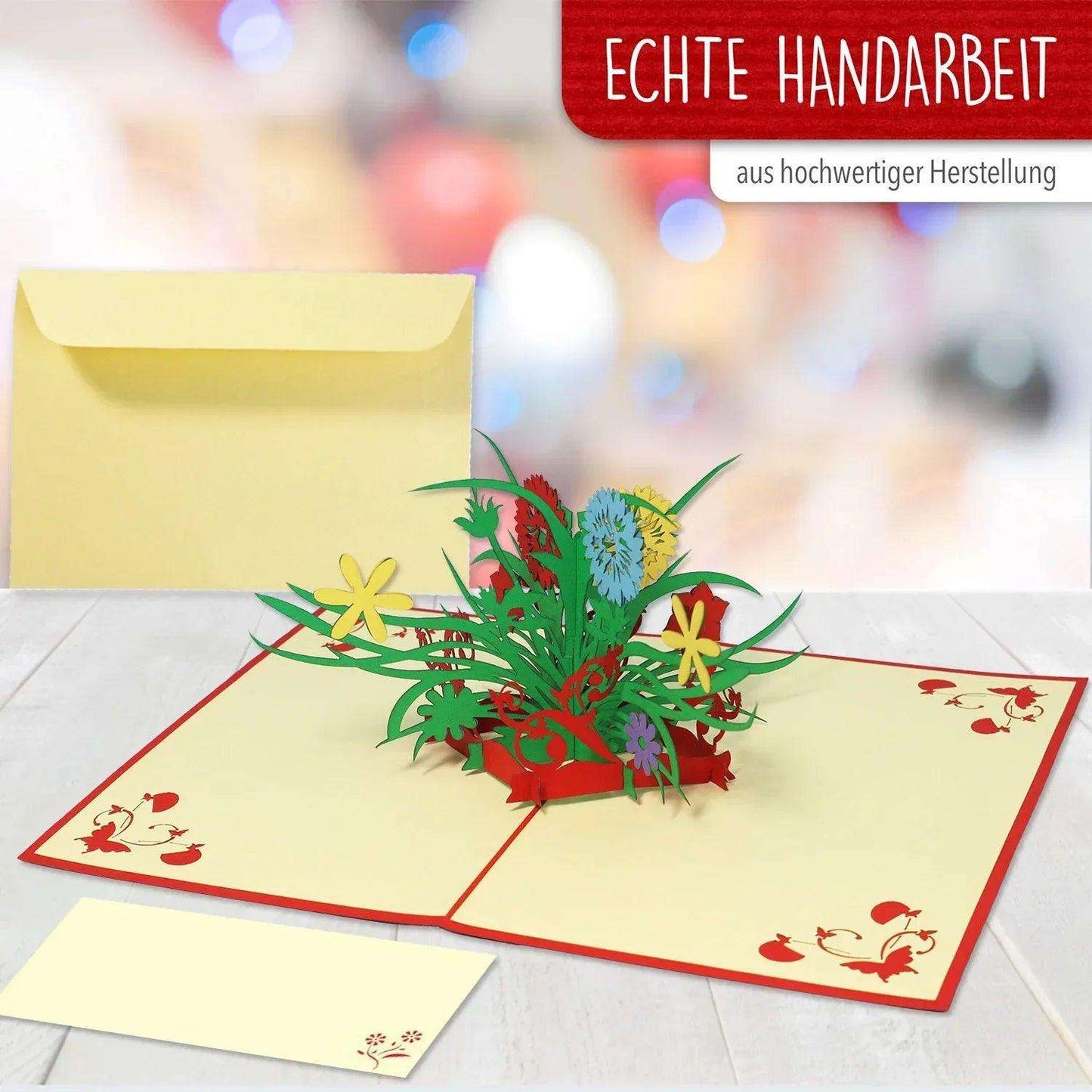 Pop Up Karte 3D Wildblumen – Grußkarte Muttertag & Geburtstag - LINPopUp