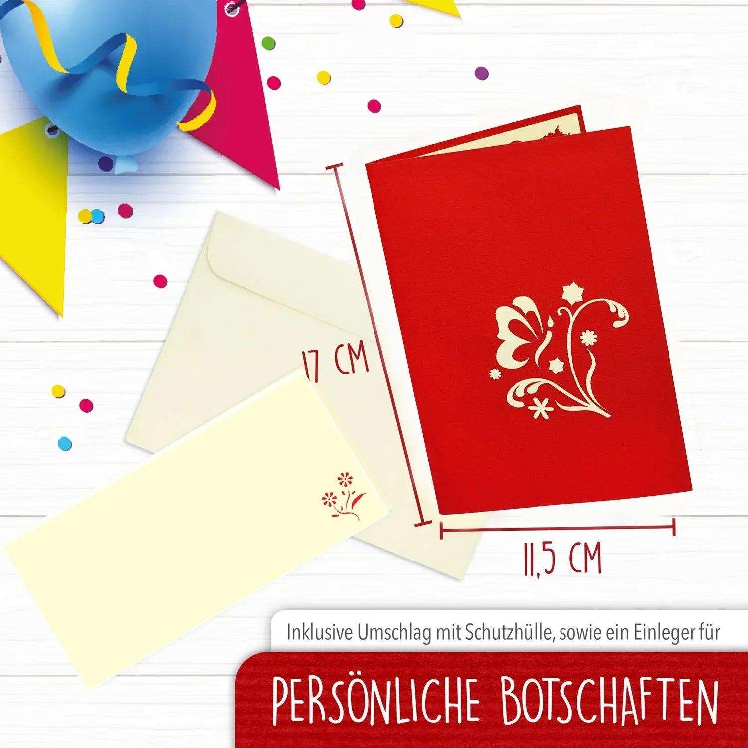 Pop Up Karte 3D Wildblumen – Grußkarte Muttertag & Geburtstag - LINPopUp