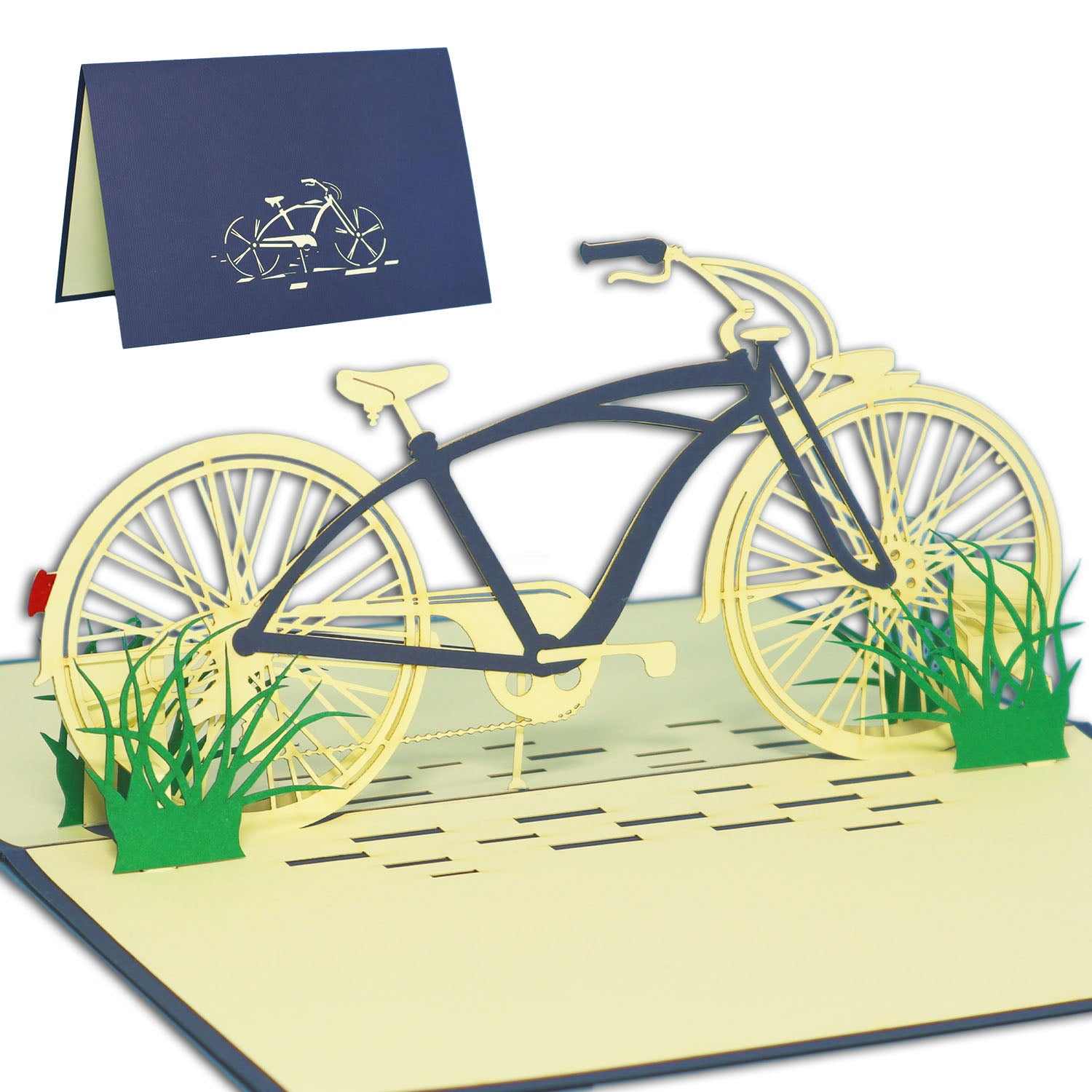 3D Pop-Up Karte Fahrrad - kreative Grußkarte für Radfahrer, N154