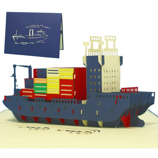 Pop-Up 3D Karte Schiff - Boot, Frachtschiff, N235 LINPopUp N235