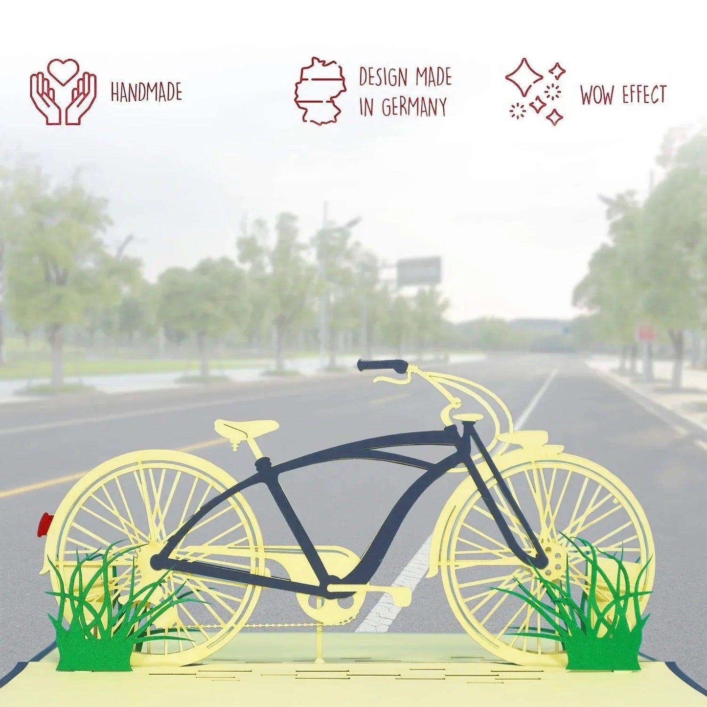 3D Pop-Up Karte Fahrrad - Gutschein für Radfahrer, N154 - LINPopUp