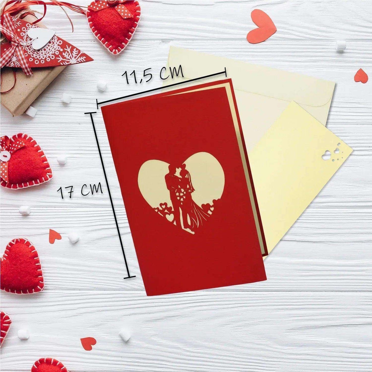 Hochzeitskarte Pop Up 3D - Glückwunschkarte zur Hochzeit, Brautpaar, Torbogen, N76 - LINPopUp
