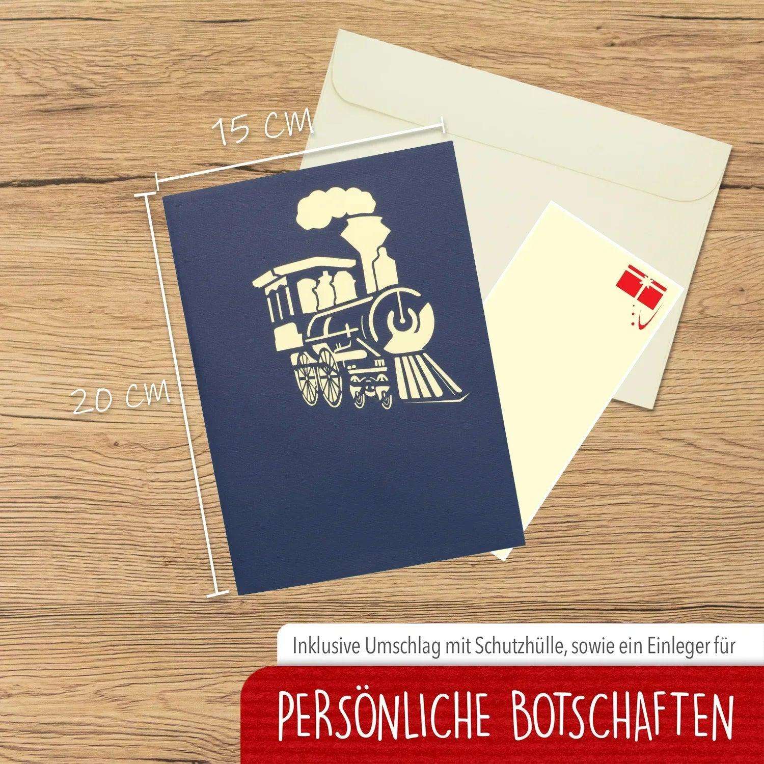 3D Pop-Up Karte Lokomotive & Eisenbahn, N228 LINPopUp N228
