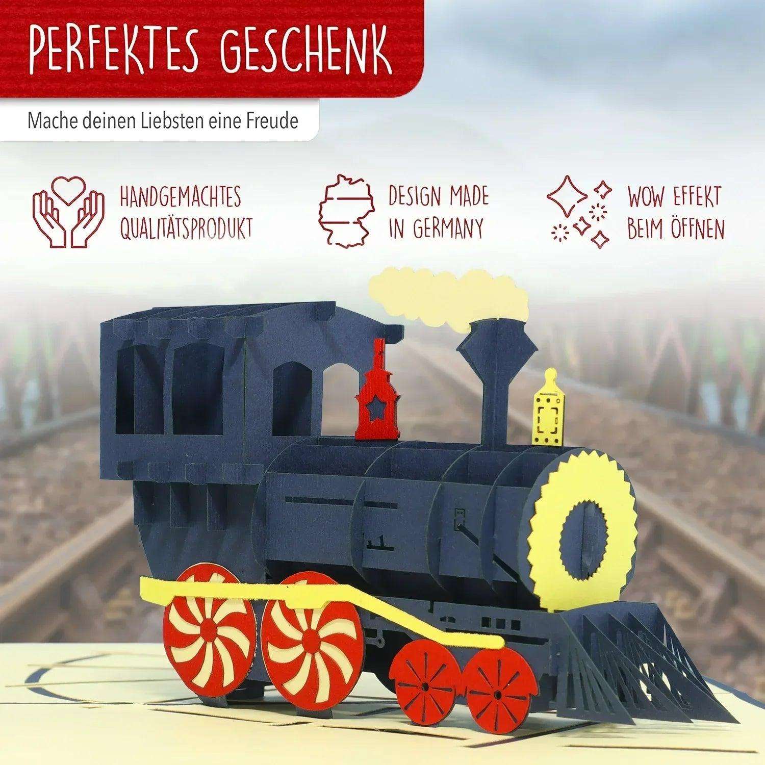 3D Pop-Up Karte Lokomotive & Eisenbahn, N228 LINPopUp N228