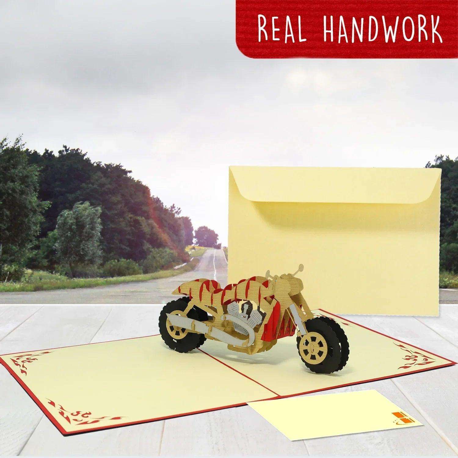 3D Pop-Up Karte Motorrad - Grußkarte für Biker & Motorradfans, N160 LINPopUp N160