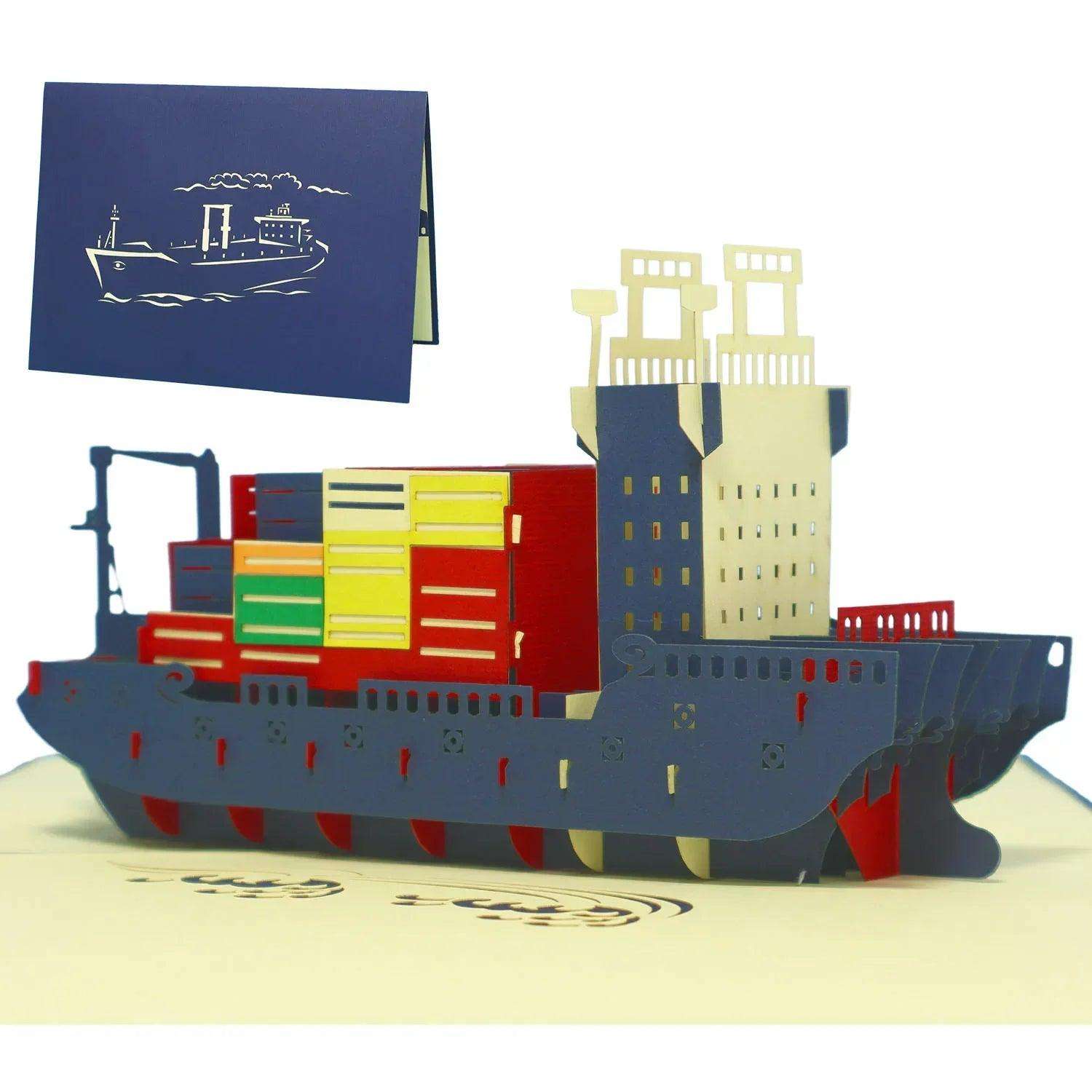 Pop-Up 3D Karte Schiff - Boot, Frachtschiff, N235 LINPopUp N235