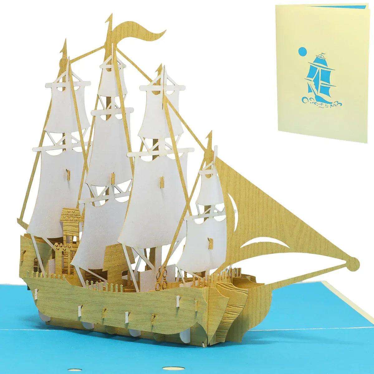 Pop-Up 3D Karte Schiff - Grußkarte mit Boot, Segelschiff, N116 LINPopUp N116