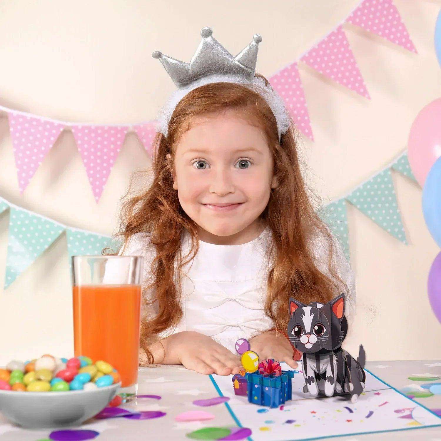 Pop-Up  Geburtstagskarte Katze - 3D Karte Kindergeburtstag, LINPopUp LINPopUp 17856, N291