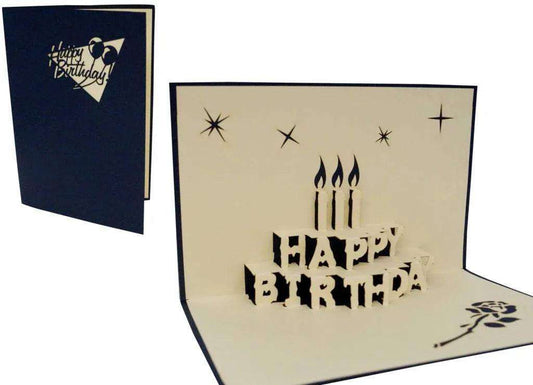 3D Pop-Up Karte Geburtstagstorte Blau, N1 - LINPopUp
