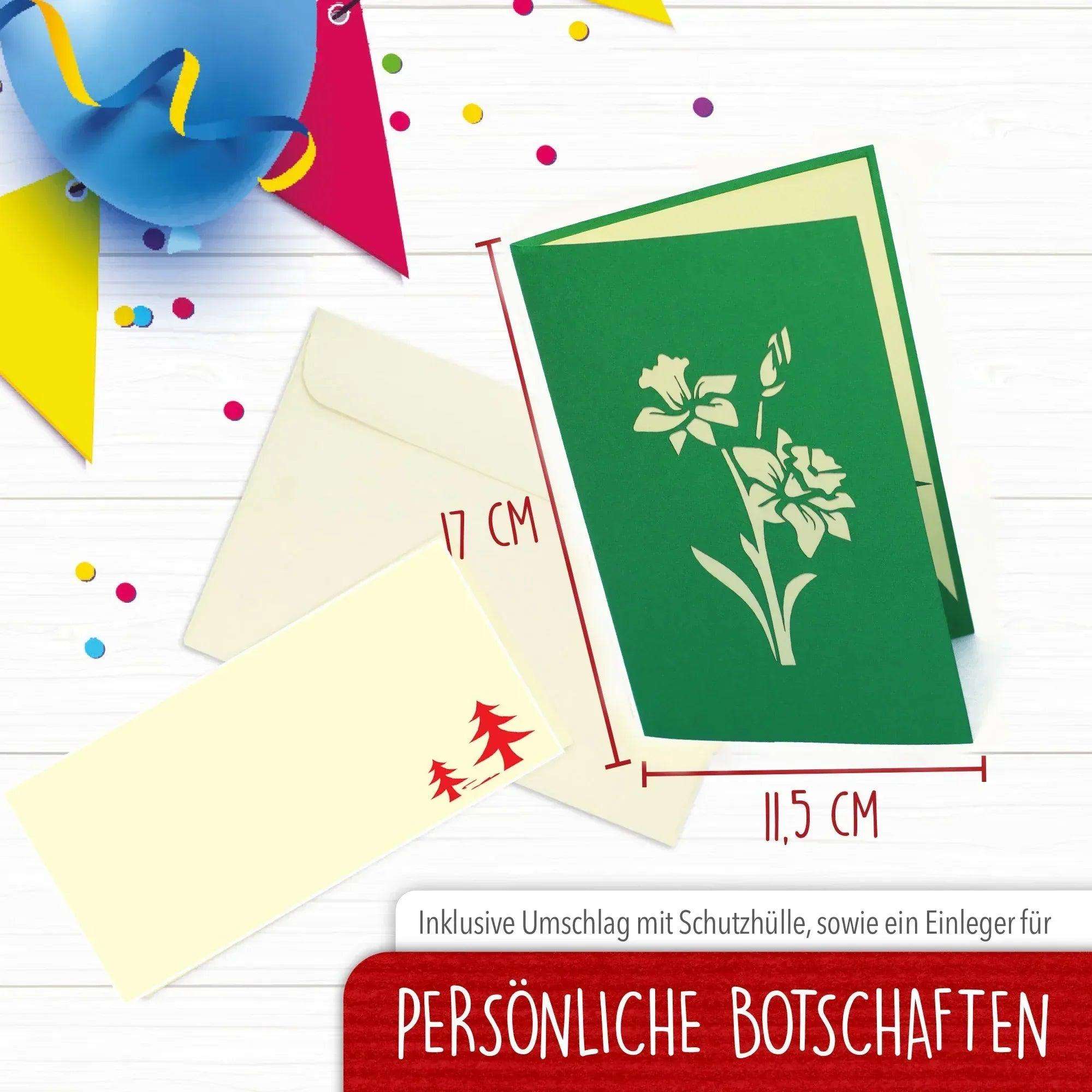 3D Pop-Up Karte Blumenkarte, Blüten - Blumen Gelb, N700 LINPopUp N700