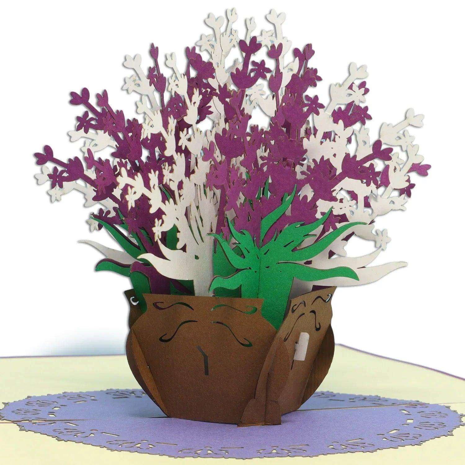3D Pop-Up Karte Blumenkarte, Lavendel, N392 LINPopUp N392