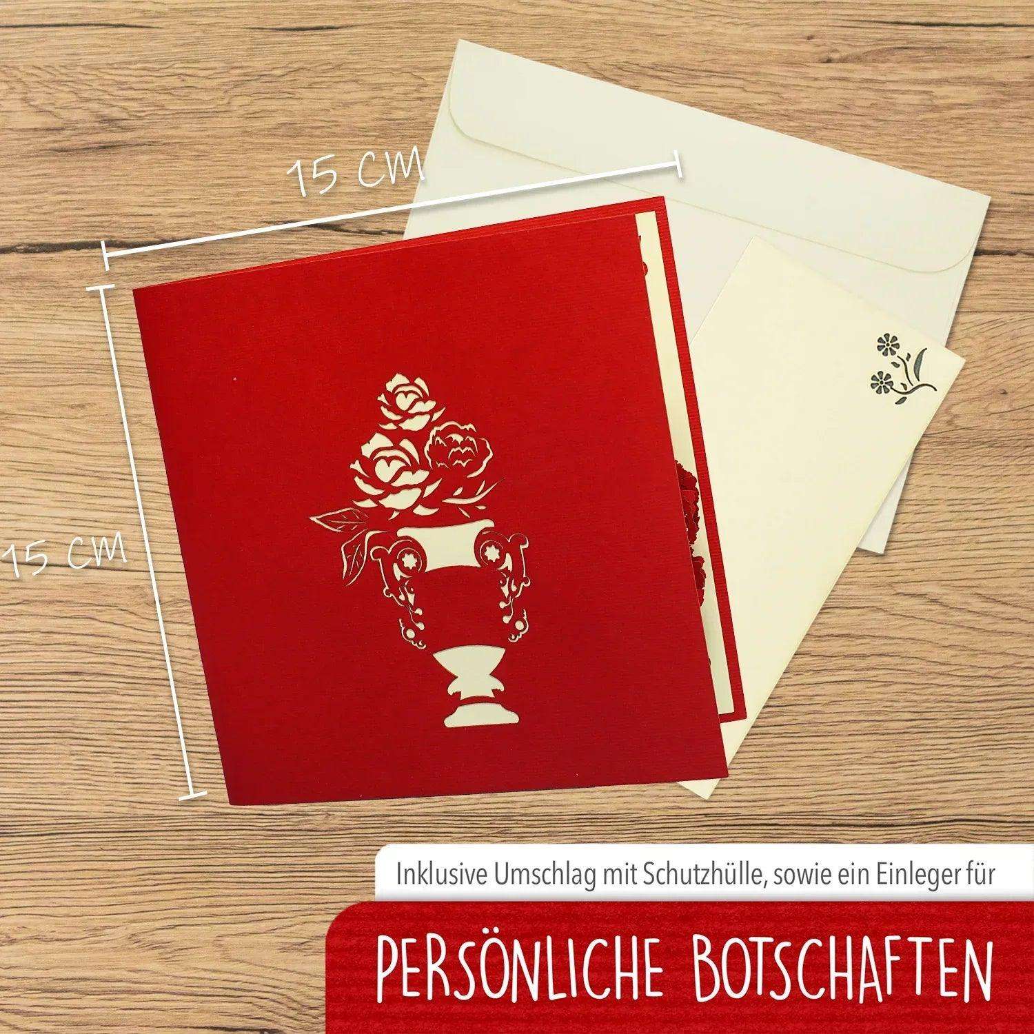 3D Pop-Up Karte Blumenkarte, Pflingstrose, N360 LINPopUp N360
