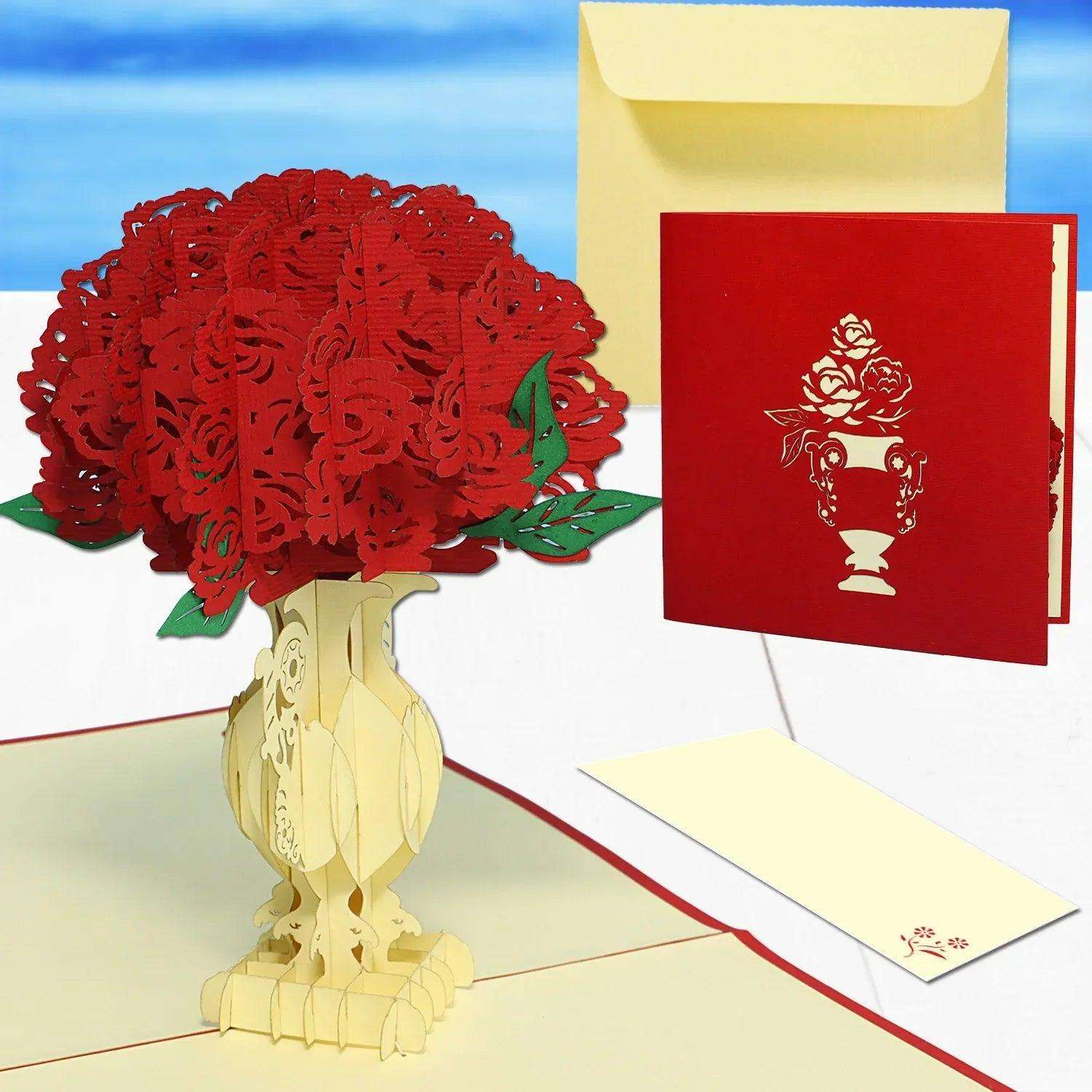 3D Pop-Up Karte Blumenkarte, Pflingstrose, N360 LINPopUp N360