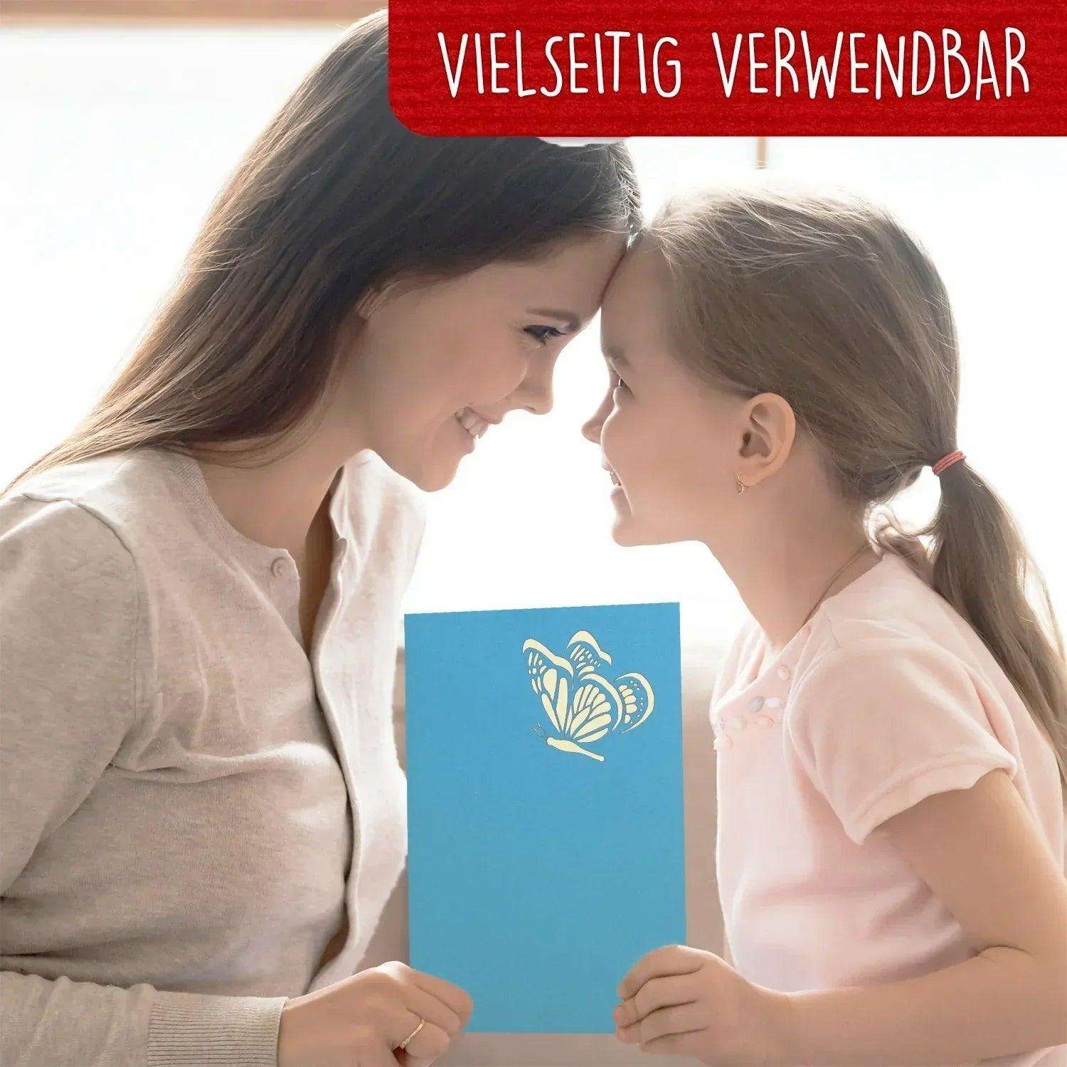 Pop-Up Karte – 3D Grußkarte, Schmetterling blau, N382 LINPopUp N382