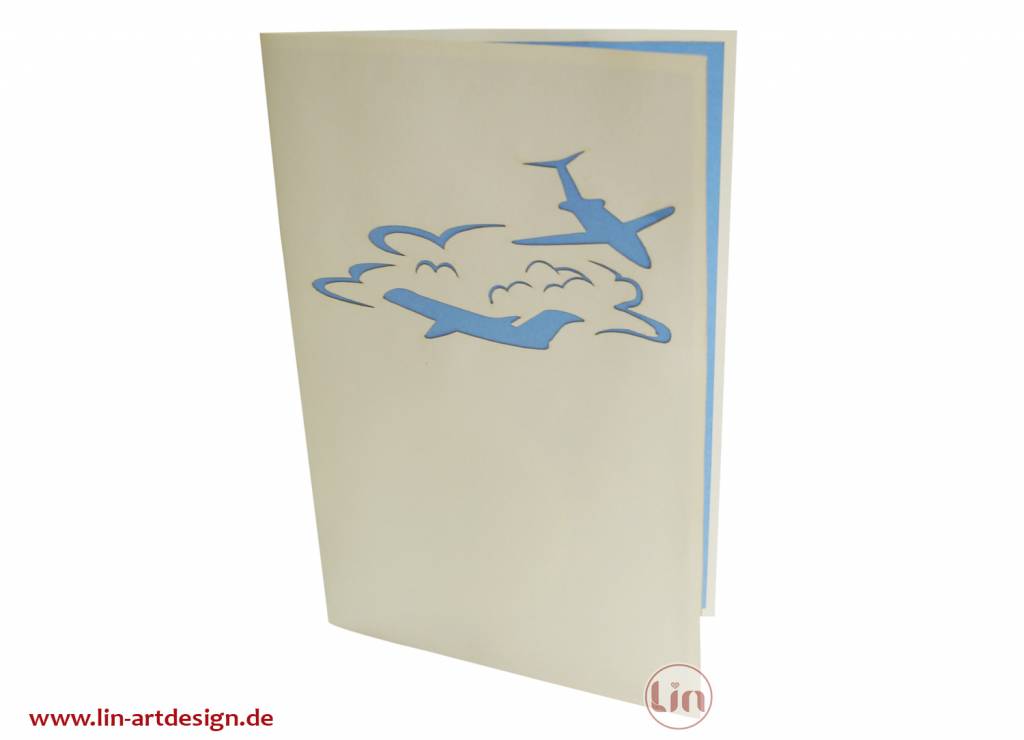 3D Pop-Up Karte Flugzeug, N149