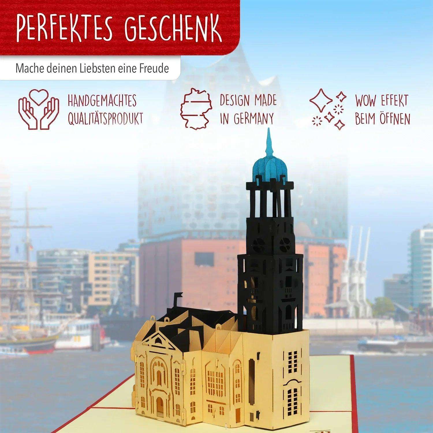 Pop-Up Karte Hamburg - 3D Stadtkarte Stadtbesichtigung Gutschein, N204 LINPopUp N204