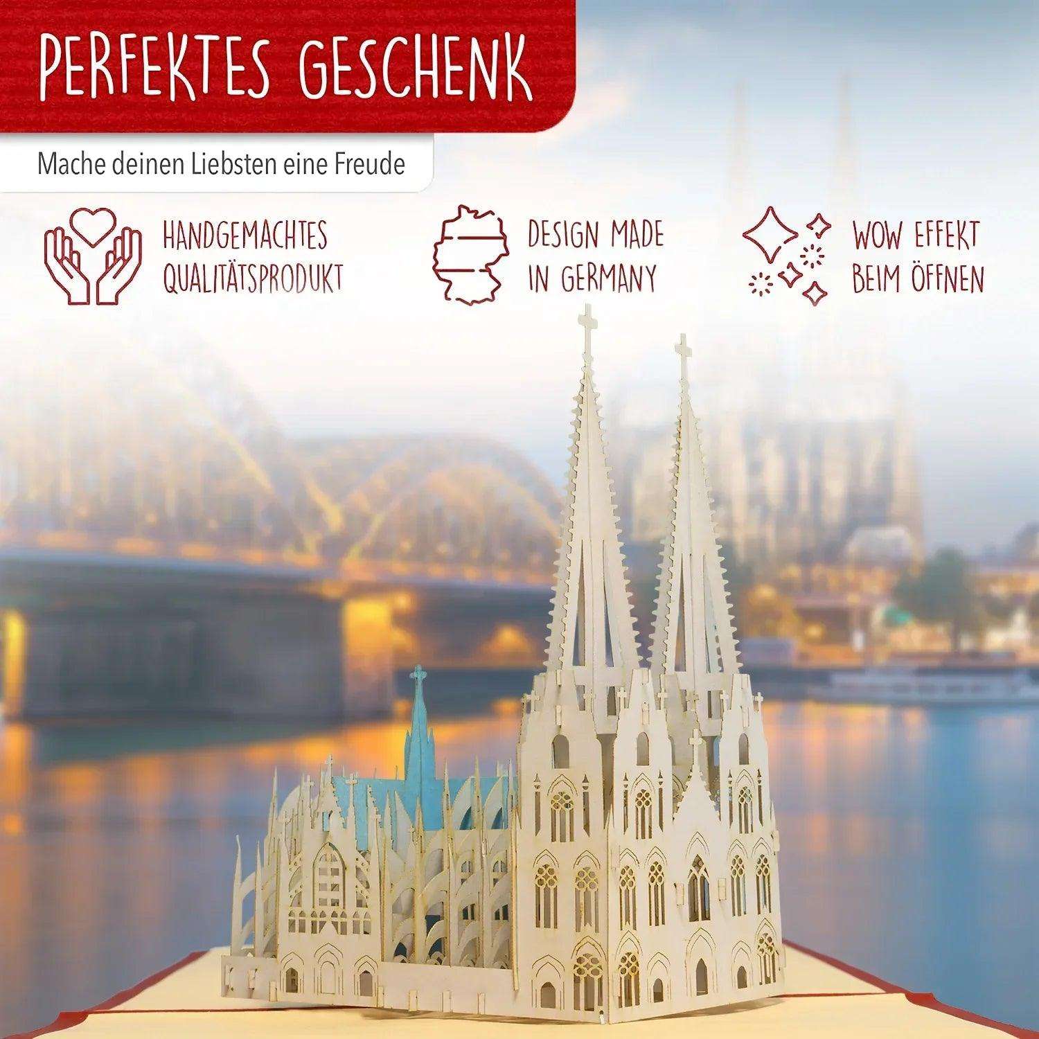 Pop-Up Karte Köln - 3D Stadtkarte Stadtbesichtigung Gutschein, N169 LINPopUp N169