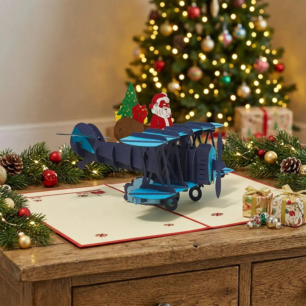 Pop Up Karte 3D Nikolaus im Doppeldecker – Weihnachtskarte mit Wow-Effekt | LINPopUp LINPopUp 17660-N455
