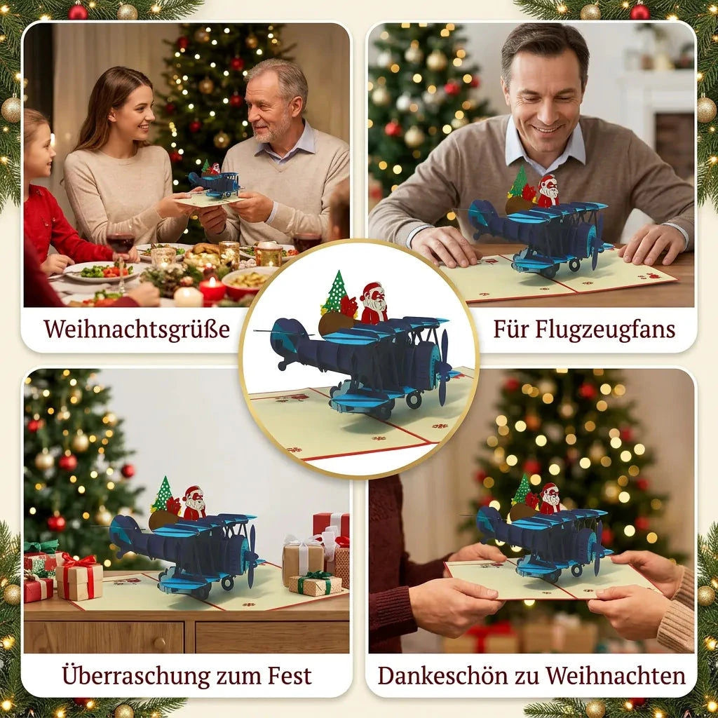 Pop Up Karte 3D Nikolaus im Doppeldecker – Weihnachtskarte mit Wow-Effekt | LINPopUp LINPopUp 17660-N455