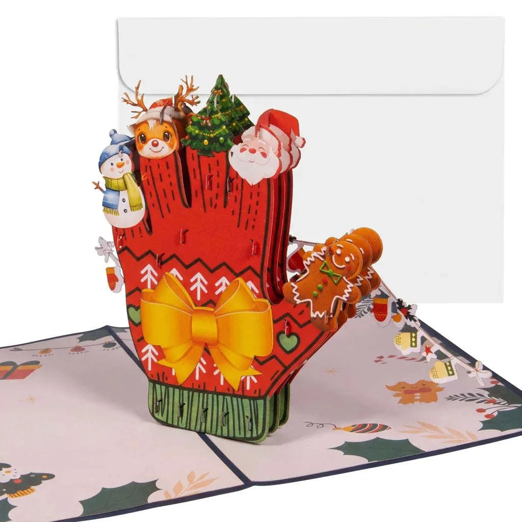 Pop-Up Weihnachtskarte 3D Weihnachtshandschuh | LINPopUp LINPopUp 17883-N465