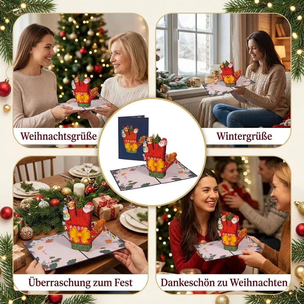 Pop-Up Weihnachtskarte 3D Weihnachtshandschuh | LINPopUp LINPopUp 17883-N465