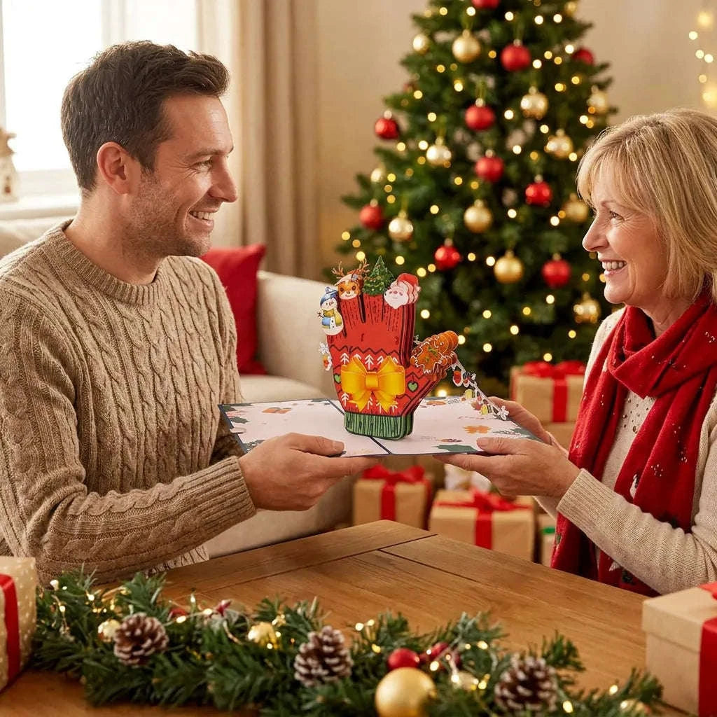 Pop-Up Weihnachtskarte 3D Weihnachtshandschuh | LINPopUp LINPopUp 17883-N465