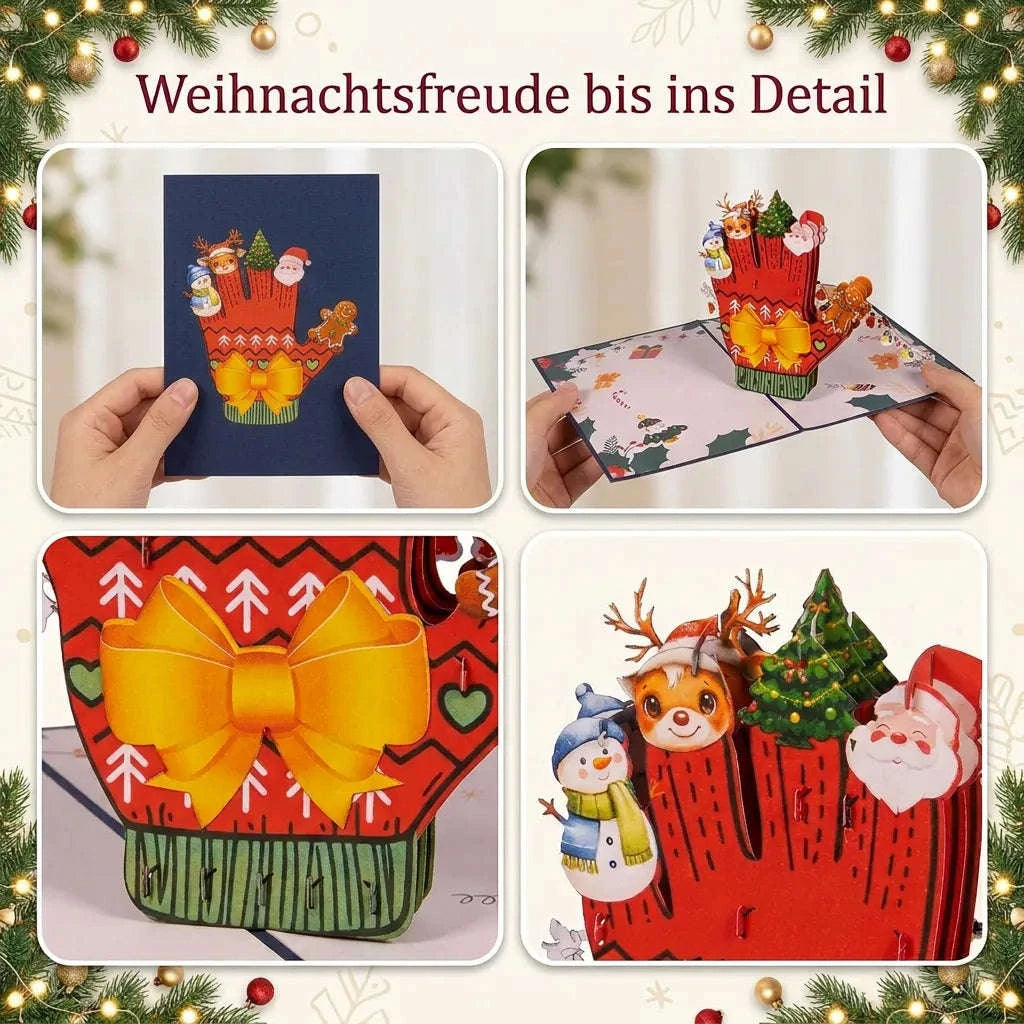 Pop-Up Weihnachtskarte 3D Weihnachtshandschuh | LINPopUp LINPopUp 17883-N465