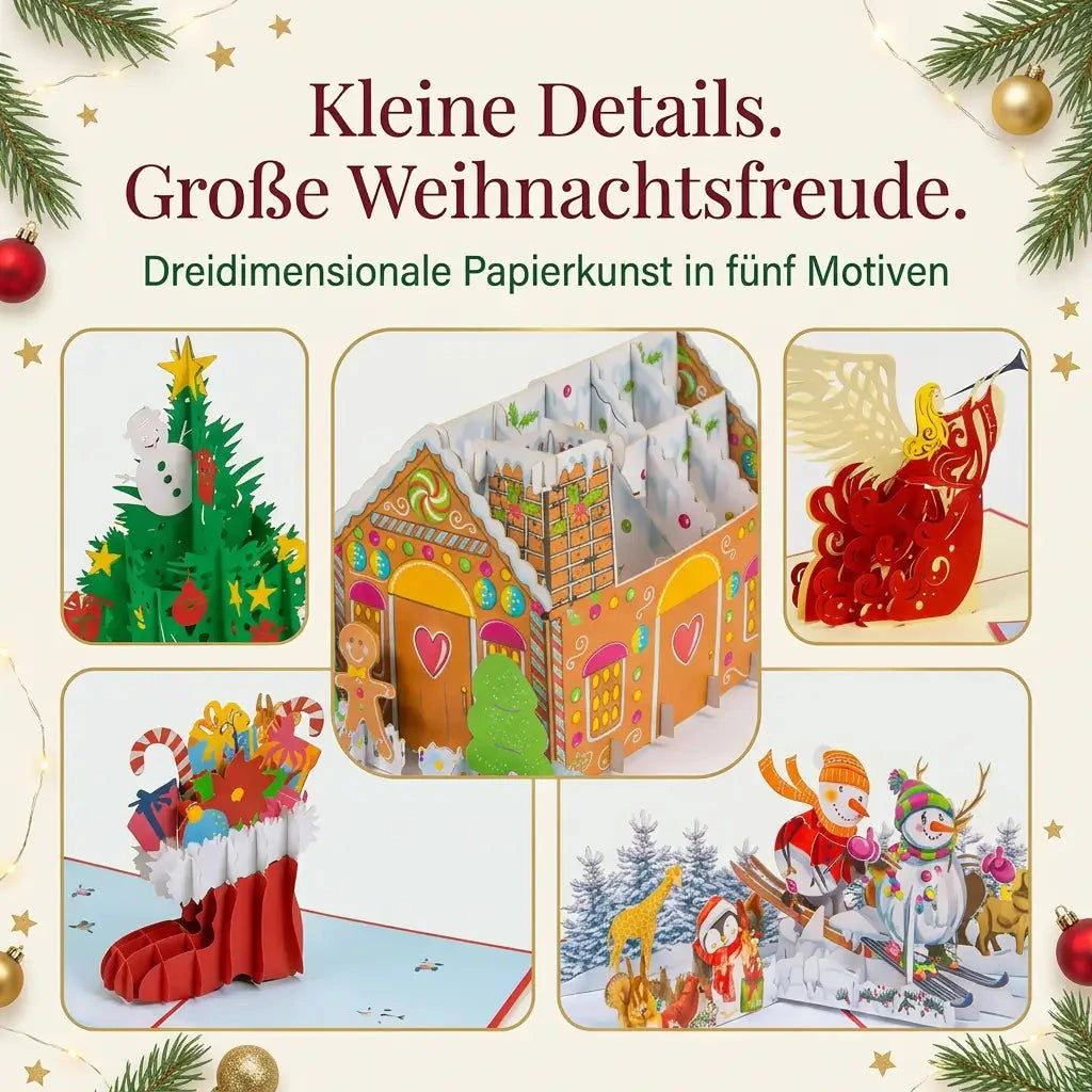 5er-Weihnachtskarten-Set Weihnachtsvielfalt LINPopUp S2