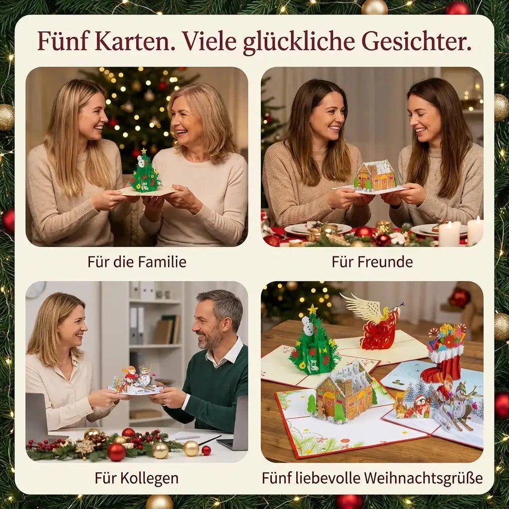 5er-Weihnachtskarten-Set Weihnachtsvielfalt LINPopUp S2