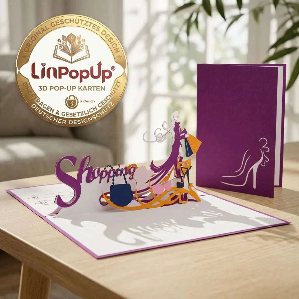 Pop-Up Karte 3D Shopping – Geburtstag & Gutschein | LINPopUp LINPopUp 17342-N238