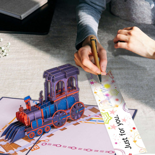 Pop Up Karte 3D Lokomotive Eisenbahn – Geburtstagskarte & Geschenkidee für Eisenbahn-Fans | LINPopUp LINPopUp 17182-N152