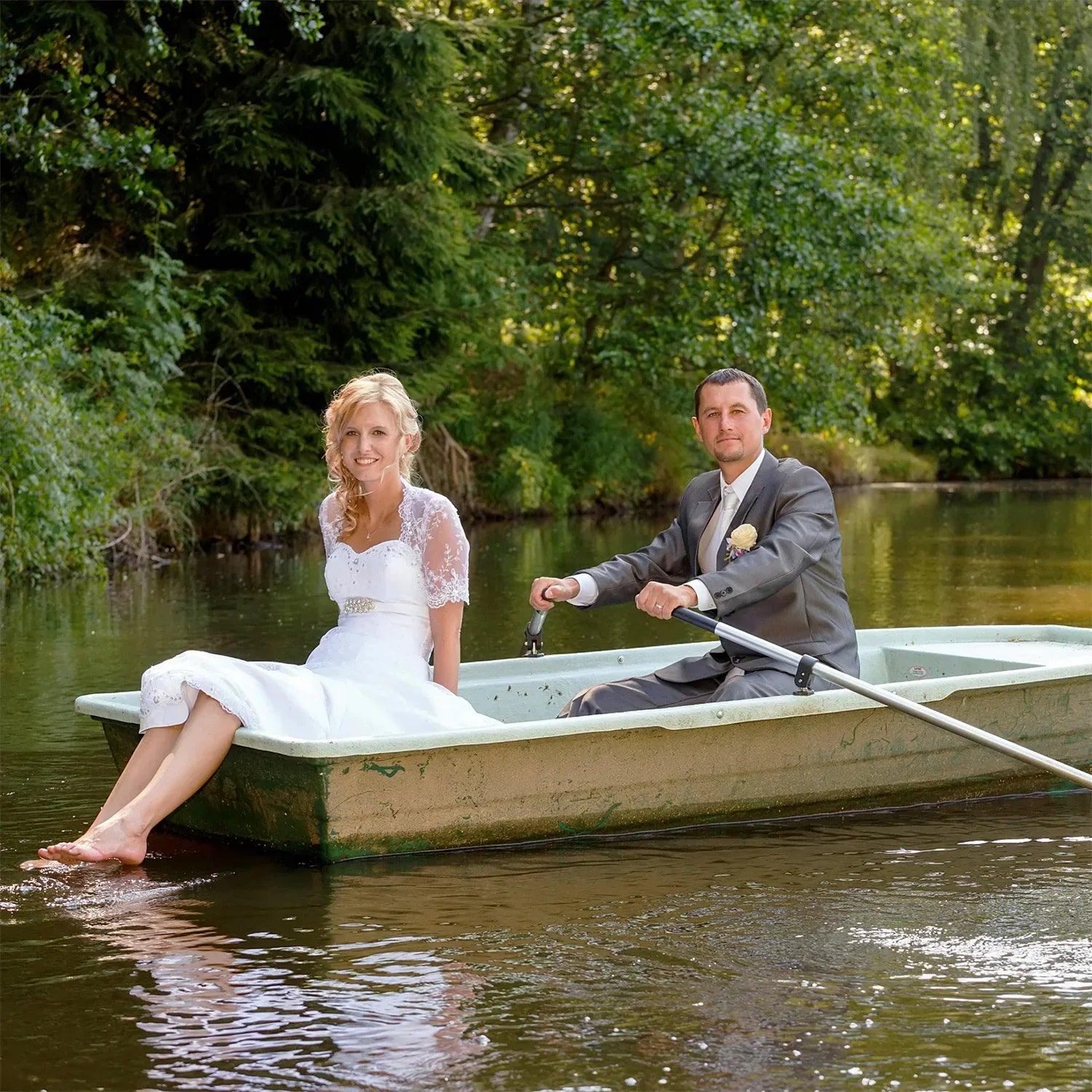 Hochzeitskarte Pop Up 3D - Glückwunschkarte zur Hochzeit,Brautpaar im Boot, N71 - LINPopUp