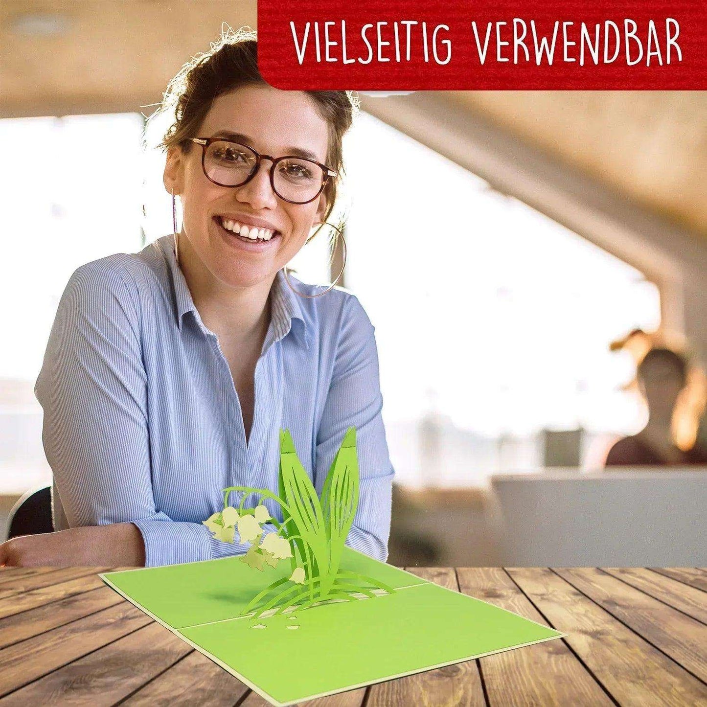Pop Up Karte 3D Maiglöckchen – Grußkarte Geburtstag & Muttertag - LINPopUp