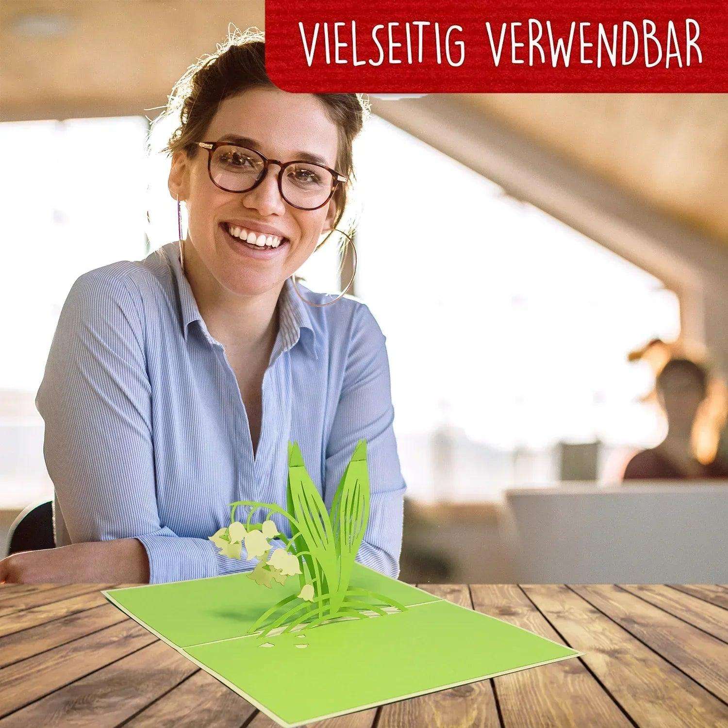 Pop Up Karte 3D Maiglöckchen – Grußkarte Geburtstag & Muttertag - LINPopUp