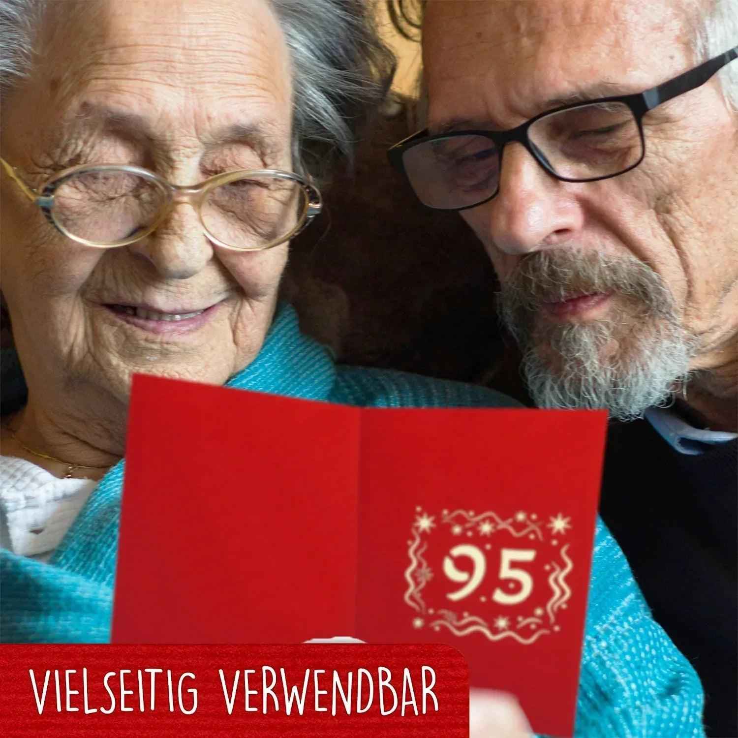 Pop-Up-Karte zum Geburtstag – Zahl 95, Geburtstagseinladung & Jubiläum, N374